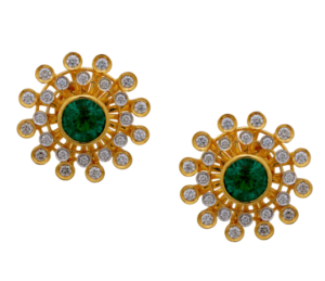 Bezel-Set Round Diamond Stud Earrings