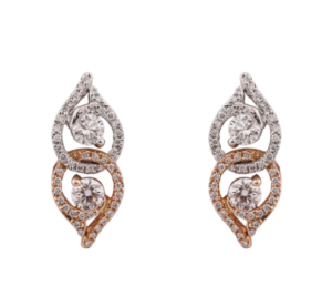 Two-tone solitaire stud earrings