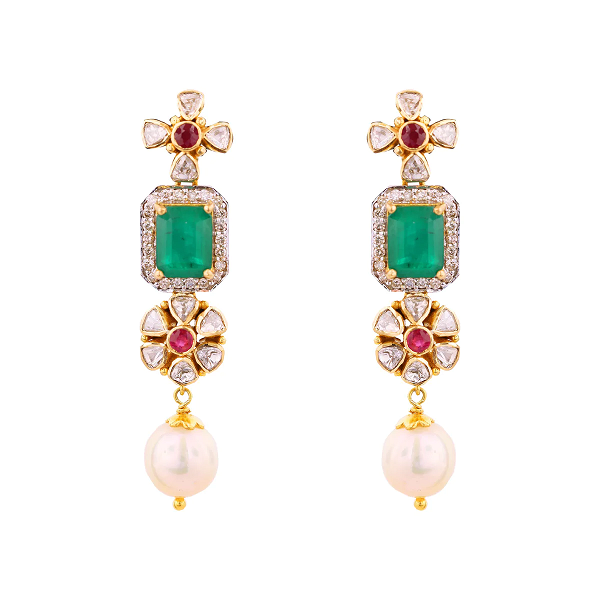 sparkling drop - trending gold earring designs