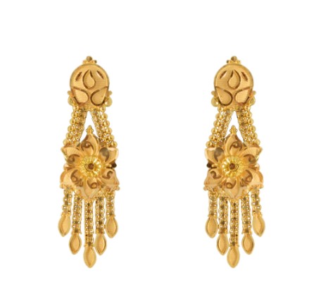 Madhudhara floral gold earrings