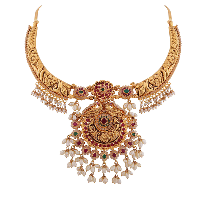 10 Must-have South Indian Gold Jewellery for Bride 2 gemstone necklaces