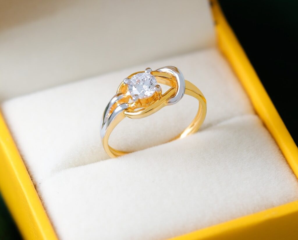 Jewellery Under 25K You Must Have 3 Solitaire Diamond Ring with Gold Accents
