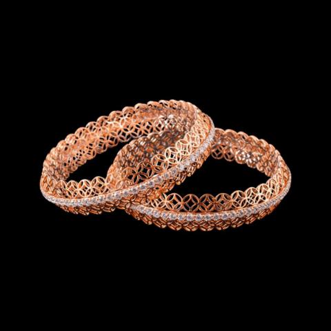Floral Diamond Bangles
