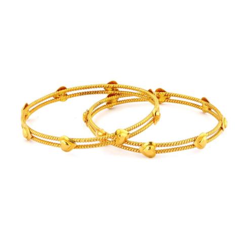 7 Daily Use Gold Bangles for Women You Should Buy 2 Heart Motif Gold Bangles