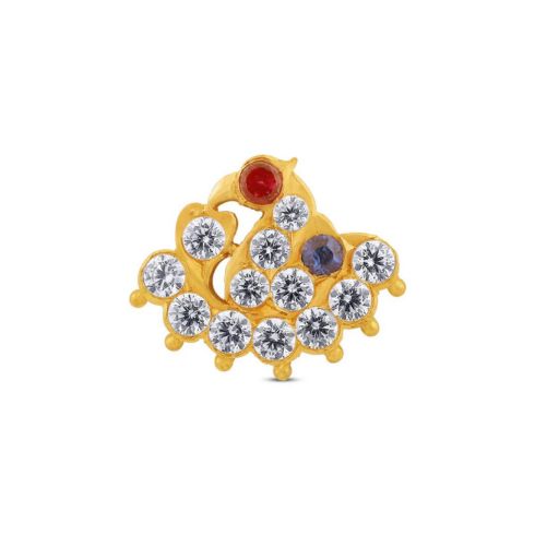 Gold and Diamond Nose Pin under 25K