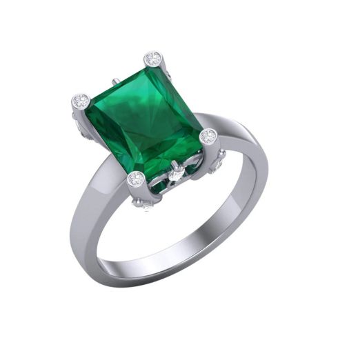 9 Elegant Platinum Ring Design for a Timeless Look 6 Archini Emerald Studded Platinum Ring