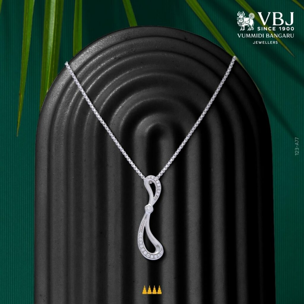 Diwali Jewellery Offers On Diamond, Platinum and Solitaire 13 Platinum Pendant with Fluid Twist Design