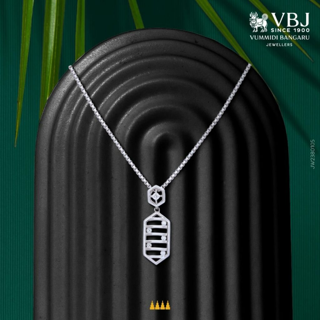 Diwali Jewellery Offers On Diamond, Platinum and Solitaire 11 Platinum Pendant with Modern Geometric Design