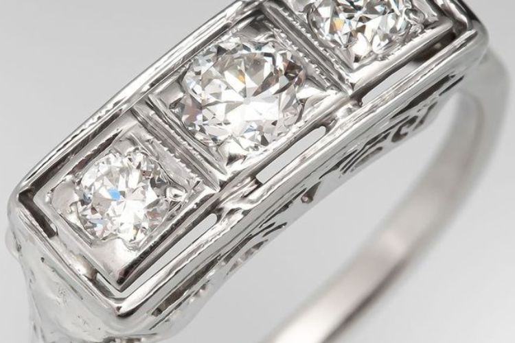 Vintage-Inspired Three-Stone Ring